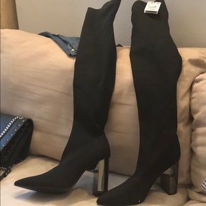 Over the knee high heels boots